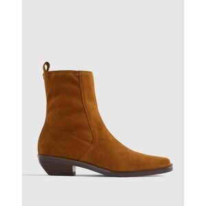 Madewell The Idris Ankle Boot Leather Russet Size 12